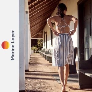 Marine Layer Lily Dress in Blue/White Stripe L